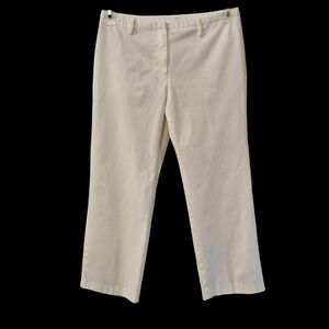 Express White Stretch Fabric Flat Front 2 Back Pockets Women size 5/6 (28 waist)